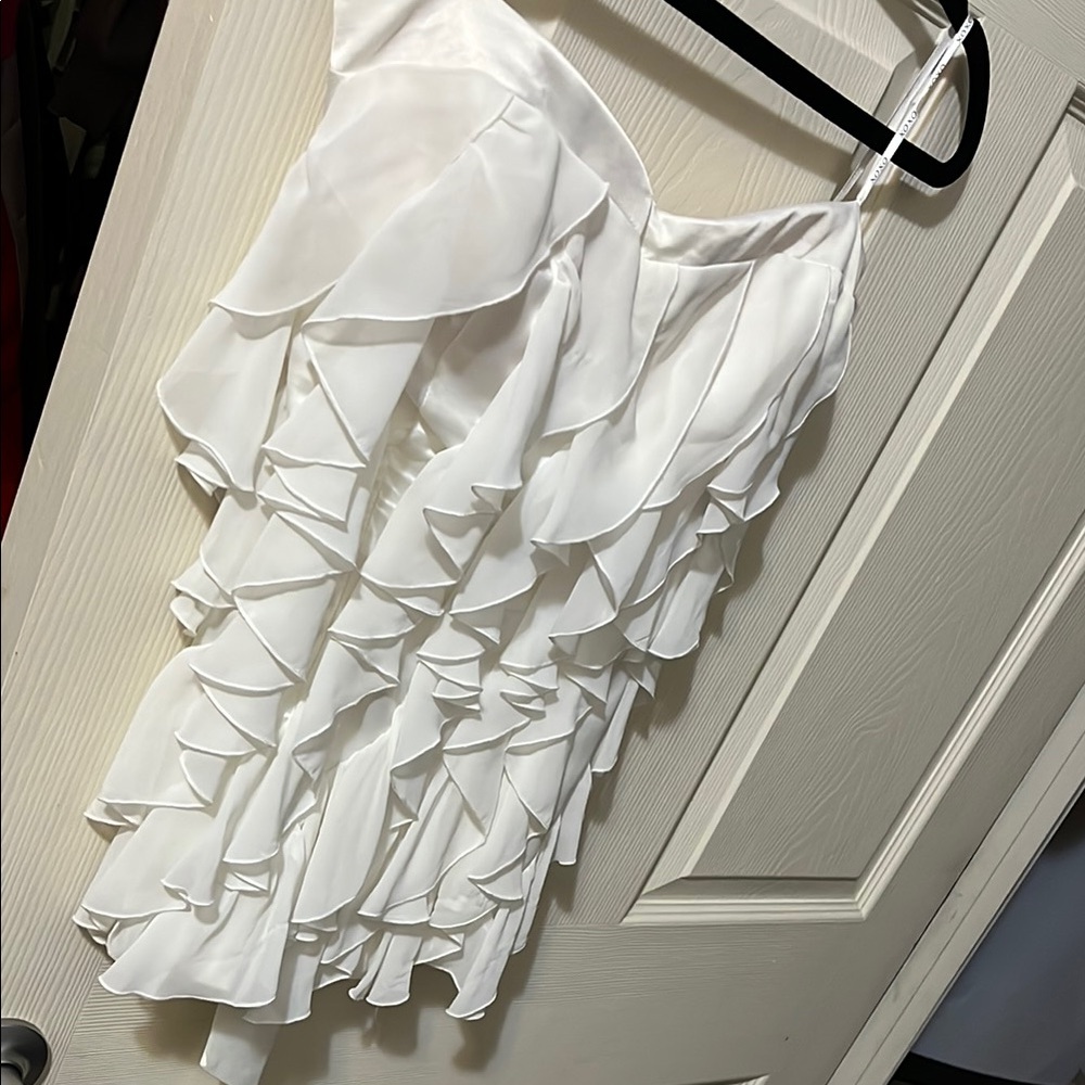 XOXO White Sleeveless Ruffle Blouse